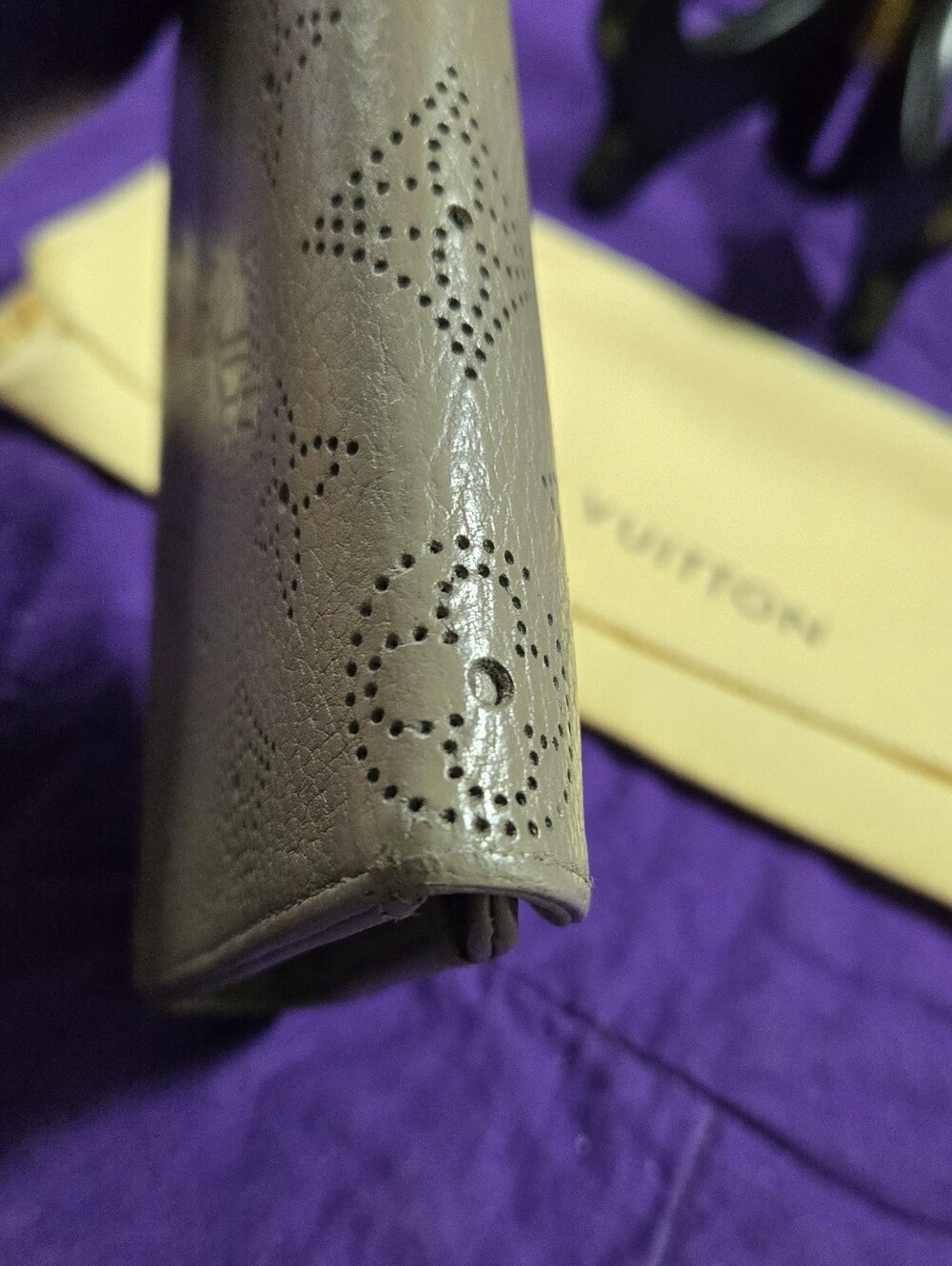 Louis Vuitton Mahina Amelia Taupe Perforated Monogram Leather Wallet - Picture 5 of 15